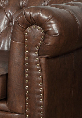 Chesterfield 3-zits bank leren bank bank bekleding zitbanken driezitter