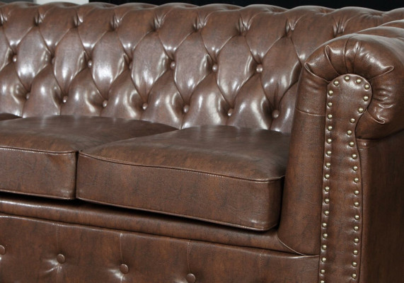 Chesterfield 3-zits bank leren bank bank bekleding zitbanken driezitter