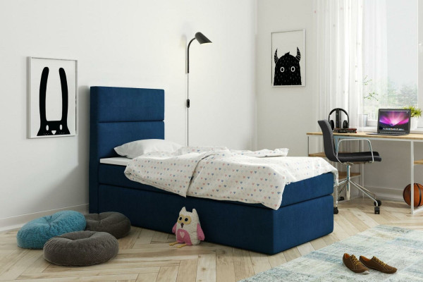 Bed Boxspring Blau Design Bed Big Upholstered Hotel Marriage Luxury Beds 80x200cm New