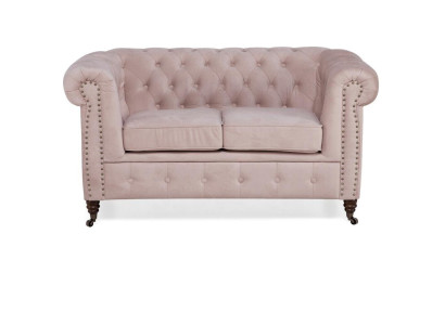 Luxe 2-zits bank gestoffeerde bank van textiel stof Bankstel Chesterfield Nieuw