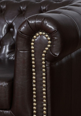 Design Bank 2-zits Bank Chesterfield Bekleding Set Leer Textiel Nieuw