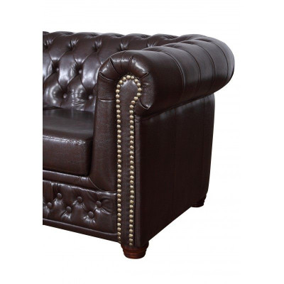 Modern driezits kunstleren bankstel gezellig elegant Chesterfield