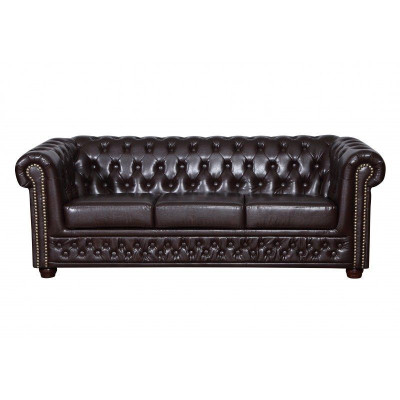 Modern driezits kunstleren bankstel gezellig elegant Chesterfield