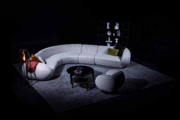 Grijze hoekbank woonkamer gestoffeerde bank luxe hoekbankgroep bank