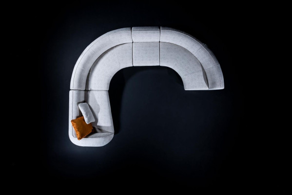 U-vormige bank bank woonkamer woonlandschap hoekbank ontwerp bekleding textiel