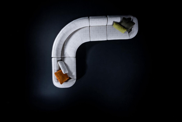 Grijze loungeset Designer loungeset Gestoffeerde meubels Banken Bank