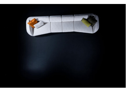 Grijze zespersoons woonkamer bank gestoffeerde sofa luxe designmeubels