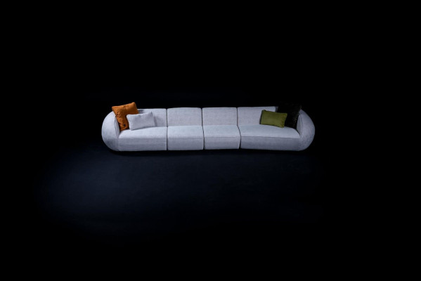 Woonkamerbank in zeszitter gestoffeerd luxe designbank stof