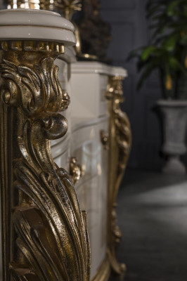 Slaapkamer set Beige Commode Elegant Spiegel Modern Luxe Design Nieuw 2-delig.