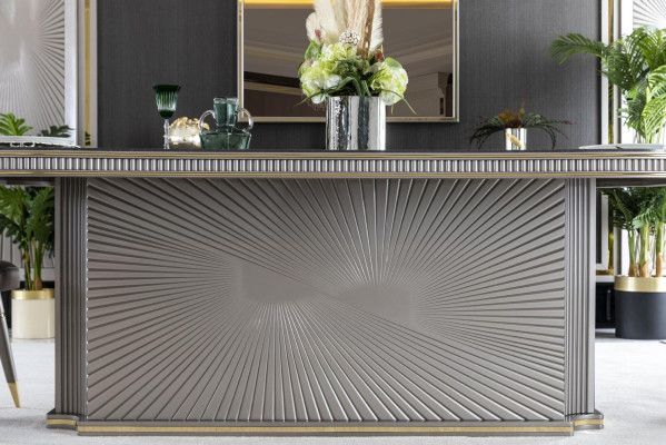 Zilveren eettafel Luxe tafels Meubels Eettafels Tafel Zilver Inrichting