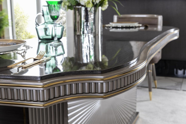 Zilveren eettafel Luxe tafels Meubels Eettafels Tafel Zilver Inrichting