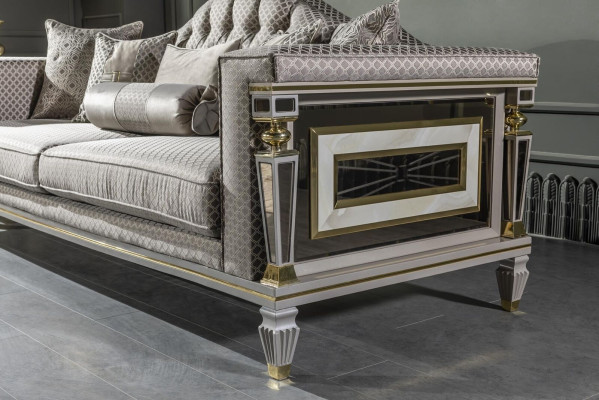 Woonkamerset Grijs Bankstel Elegant Moderne Fauteuil Bijzettafel Nieuw 3-delig.   Woonkamerset Grijs Bankstel Elegant Moderne Fauteuil Bijzettafel Nieuw 3-delig.