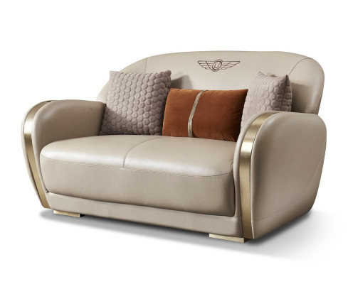 Stijlvolle taupe bankstel set 3+2 leren bankstellen woonkamermeubels