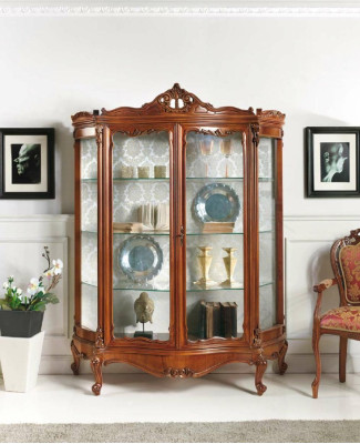 Glazen kast Vitrine Dressoir Meubels Houten kast xxl Vitrines Luxe kast Hout