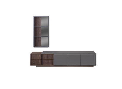 Designer woonkamerset TV-meubel met exclusief wandrek plank 2-delig.