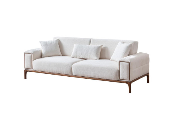 Bankstel 3-zits modern meubilair witte kleur woonkamer luxe driezits