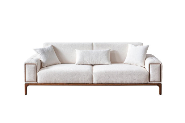 Bankstel 3-zits modern meubilair witte kleur woonkamer luxe driezits