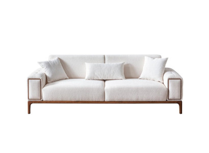 Bankstel 3-zits modern meubilair witte kleur woonkamer luxe driezits