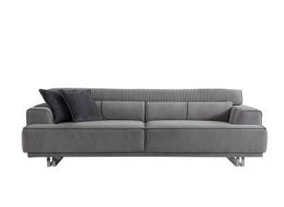 Bank 3-zits Modern Meubilair Grijs Woonkamer Luxe Inrichting 235cm