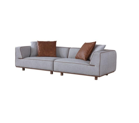 Sofa 4-zits design bankstellen bekleding grijs textiel relax zitmeubelen 272cm xl