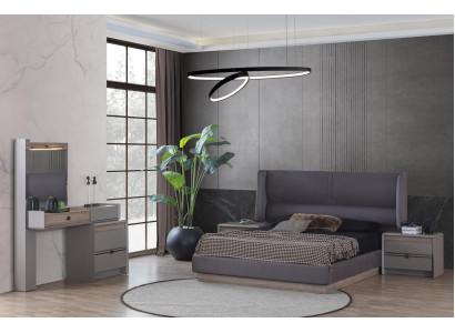 Exclusieve slaapkamer set met bed + kaptafel en 2x nachtkastjes, 4-delig.