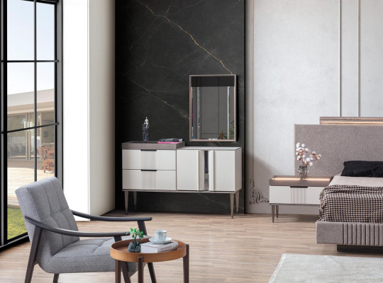 Ontwerp slaapkamer 5-delig slaapkamer set Bed Nachtkastje Kaptafel