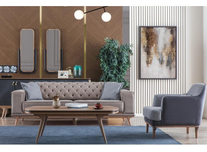 Luxe modern woonkamerset 4-delig. 4-zits fauteuil salontafel meubel Nieuw