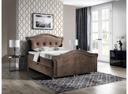 Chesterfield Boxspring bedden Hotelbed Slaapkamer Fluweel Bedlade Tweepersoons