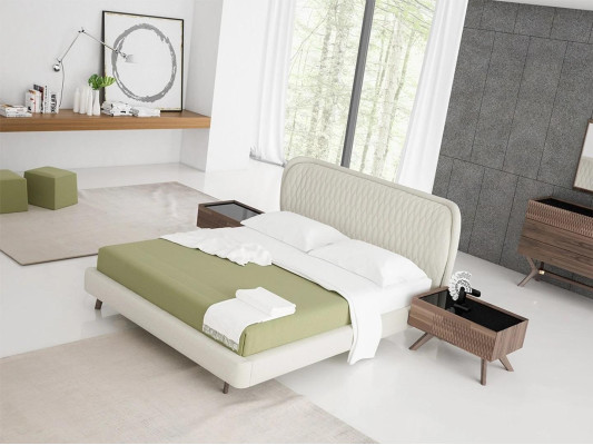 Slaapkamer set 5-delig Luxe tweepersoonsbed 2x nachtkastjes Luxe ladekast met spiegel