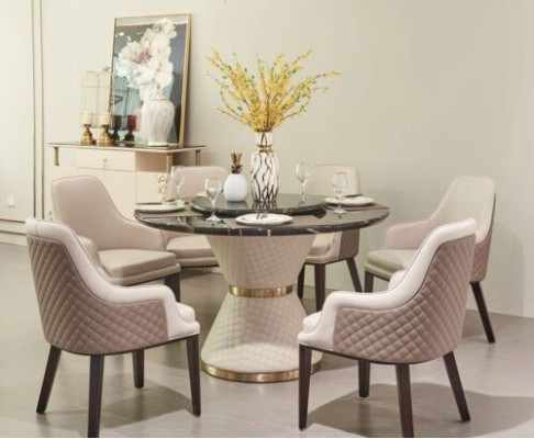 Tafel Stoel Set Eetkamer Set Eettafel Ronde Eettafel 7-delig.