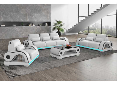 Bankstel Bankstellen Luxe Compleet Wit Leren Bank Modern Bankstel