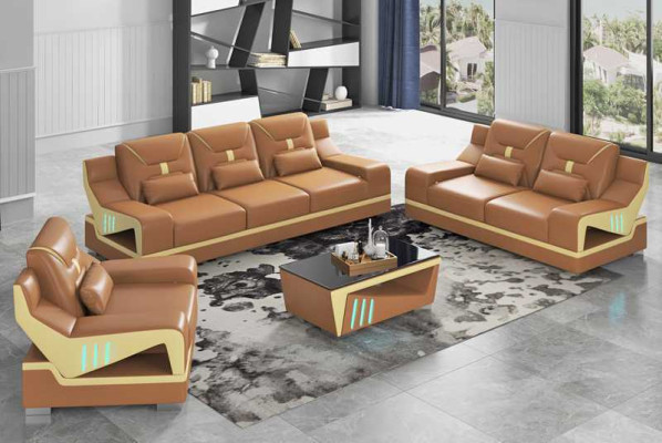 Luxe bankstel complete bankstel zwart kunstleer bankstel 321