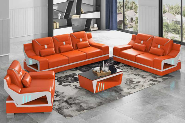 Luxe bankstel complete bankstel zwart kunstleer bankstel 321