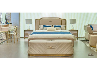 Bed Nachtkastje Commode 4-delige Slaapkamer Set Design Modern Luxe