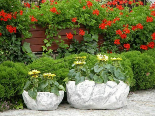 Bloemenmand bloemenvaas figuren vaas tuin terras decoratie standbeeld