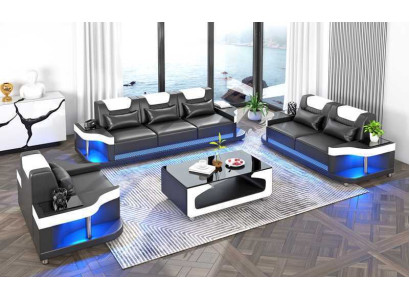 Bankstel Bankstel Leren banken Bank Compleet 3-delig Zwart Set