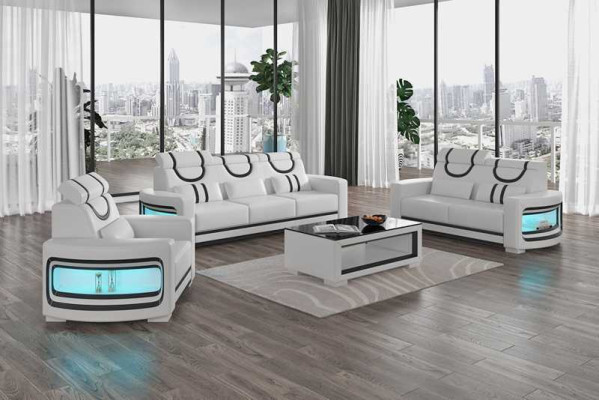 Bankstel Luxe Complete Bankstel Bruin Kunstleer Bankstel 3-2-1