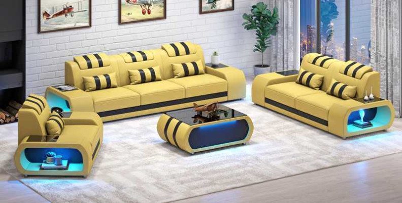 Bankstel Tweezits leren bankstellen fauteuil Driepersoons 3-delig Zwart Set