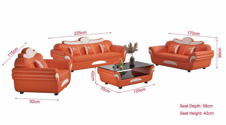 Bankstel Bankstel Leren banken Bank Complete 3-delige banken Bruin