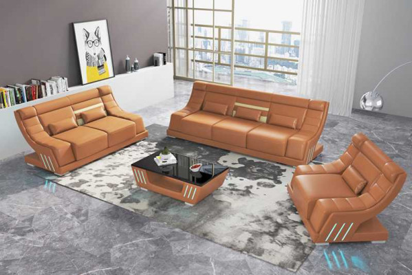 Sofa set Luxe Compleet bankstel Wit Kunstleer Bankstel 321