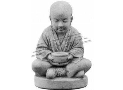 Boeddha sculptuur in steenachtige look Beeld voor de tuin Decoratieve figuur