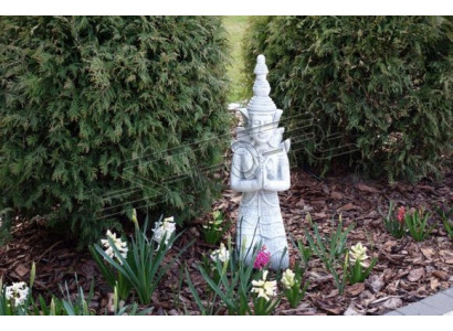 Boeddha sculptuur in steenlook. Groot figuurbeeld voor tuindecoratie.