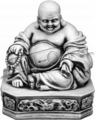 Buddha sculptuur in steenlook. Grote decoratieve sculptuur voor in de tuin.