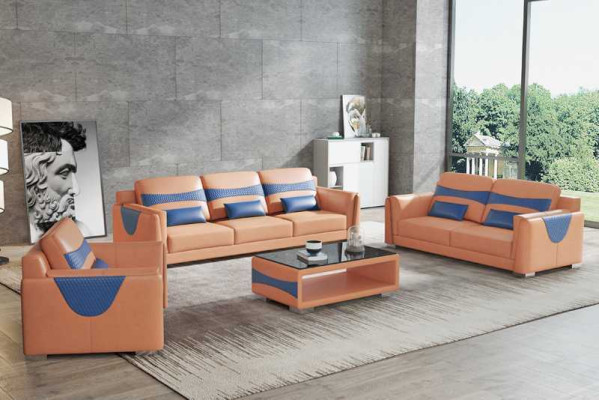 Sofagroep Luxe Complete bankstel Grijs Kunstleer Bankstel 321