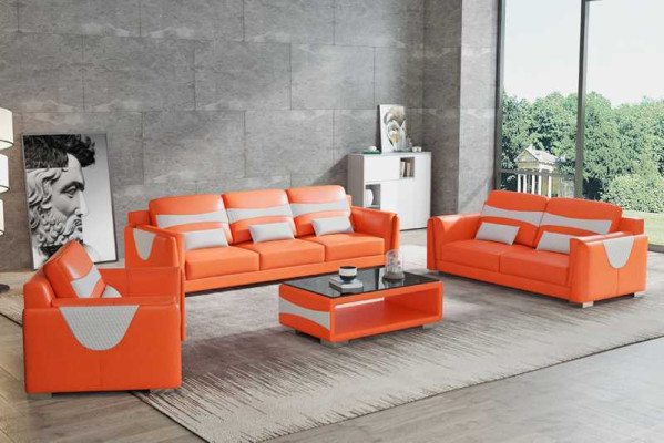 Sofagroep Luxe Complete bankstel Grijs Kunstleer Bankstel 321