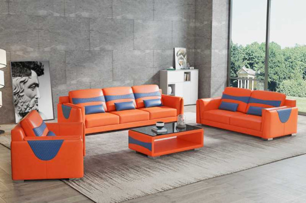 Sofagroep Luxe Complete bankstel Grijs Kunstleer Bankstel 321