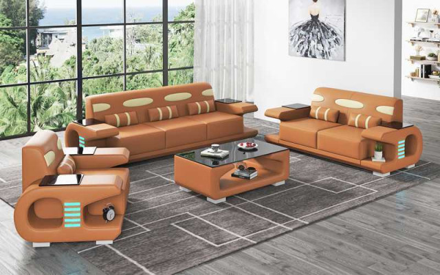 Bankstel Bankstel Leren bankstellen Bank Compleet 3-delig Zwart Set