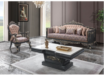 Luxe bankstel Complete bankstel Grijs stoffen bank.