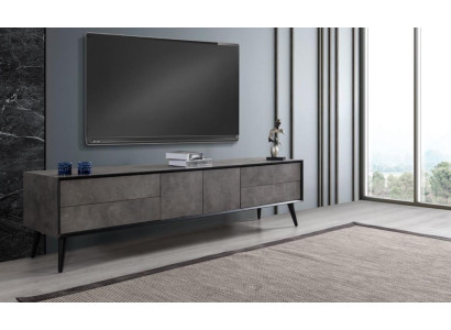 RTV Lowboard TV-standaard Woonkamer Grijs Hout Dressoir Tafel Modern