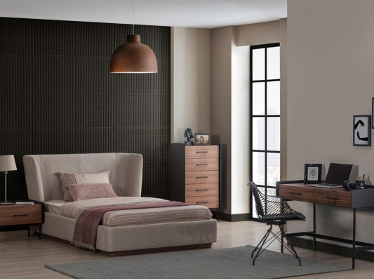 Design Compleet 4-delig Slaapkamer Bed Nachtkastje Modern Commode Nieuw